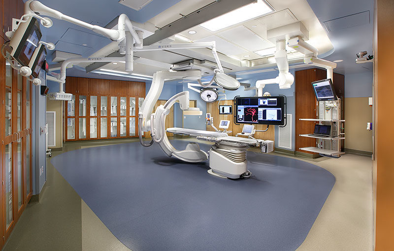 Hybrid Operating Room suited for both open and endovascular procedures in addition to procedures already performed in the interventional radiology room.