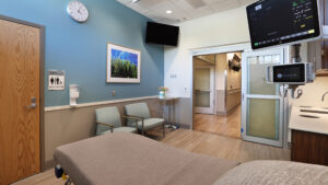 Exam Room With View to Corridor
